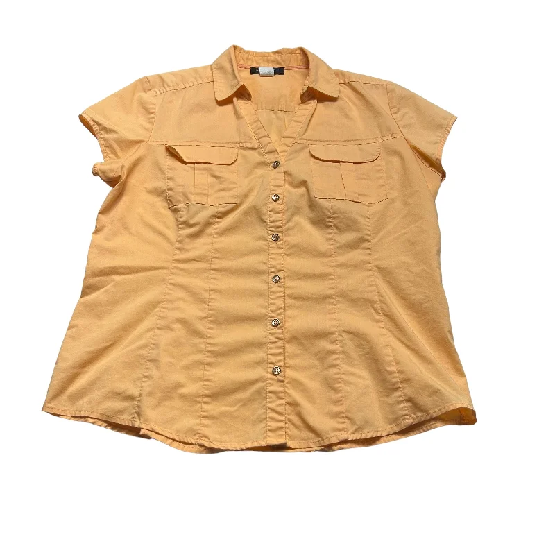 Sustainable women's topsOrange Top Short Sleeve Clothes Mentor, Size L