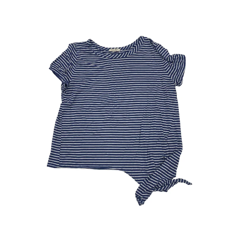 Spring women's topsBlue Top Short Sleeve Clothes Mentor, Size L