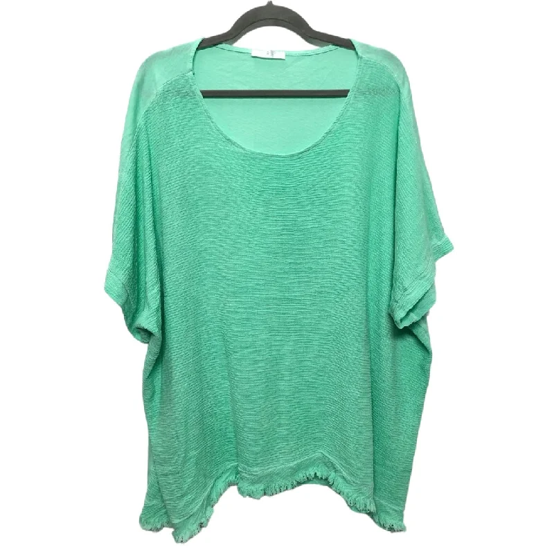 Limited edition women's topsGreen Top Short Sleeve Clothes Mentor, Size 3x