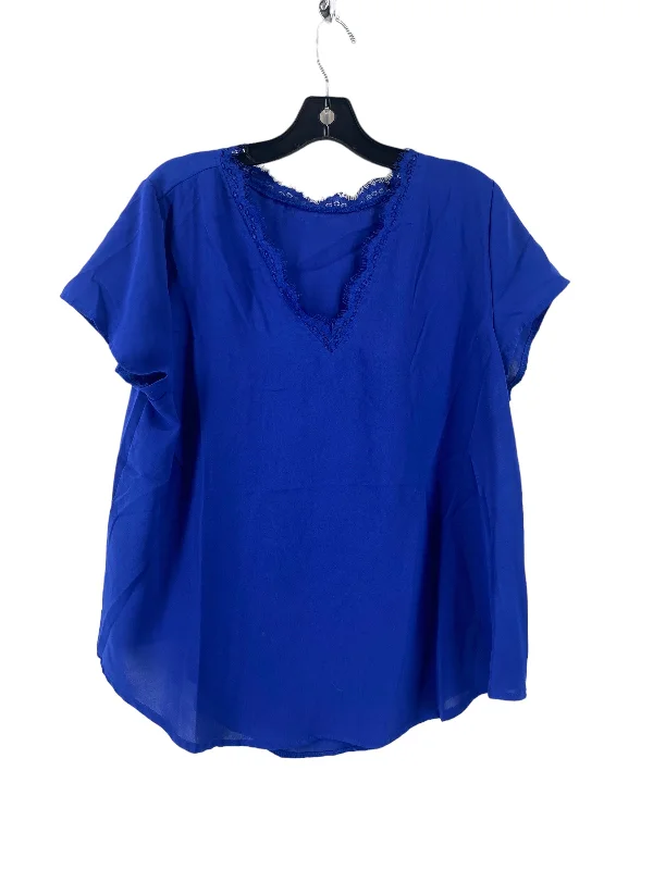 Travel women's topsBlue Top Short Sleeve Clothes Mentor, Size Xl