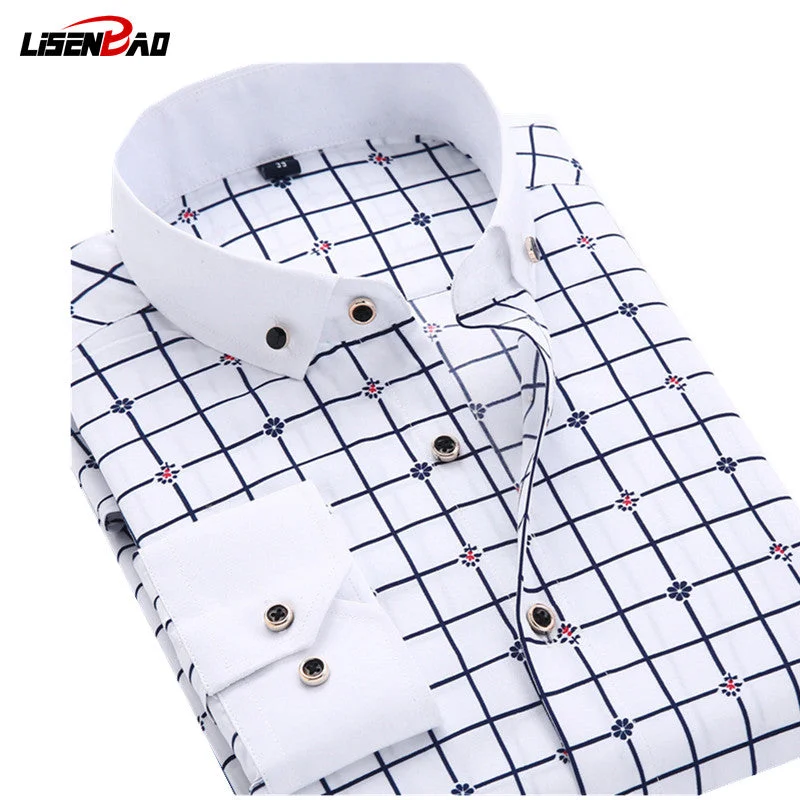 lightweight jackets for menLong Sleeve Solid Color Dot Printing Shirt