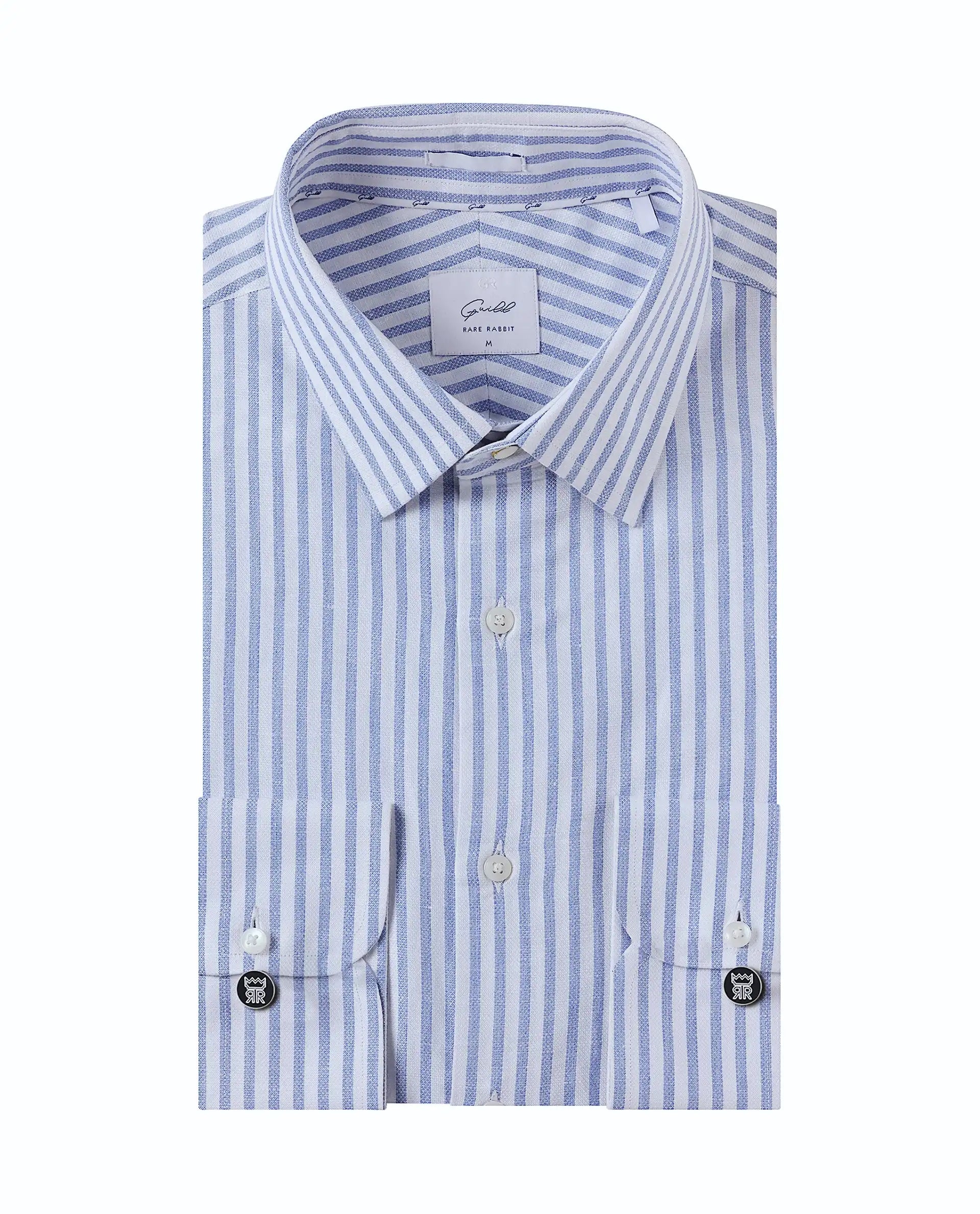 cable-knit sweaters for menRare Rabbit Mens Polic Blue Cotton Fabric Regular Collar Full Sleeve Regular Fit Striped Shirt
