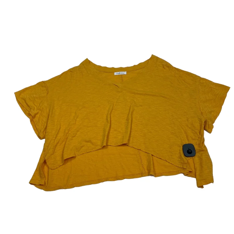 Olive green women's topsOrange Top Short Sleeve Clothes Mentor, Size S