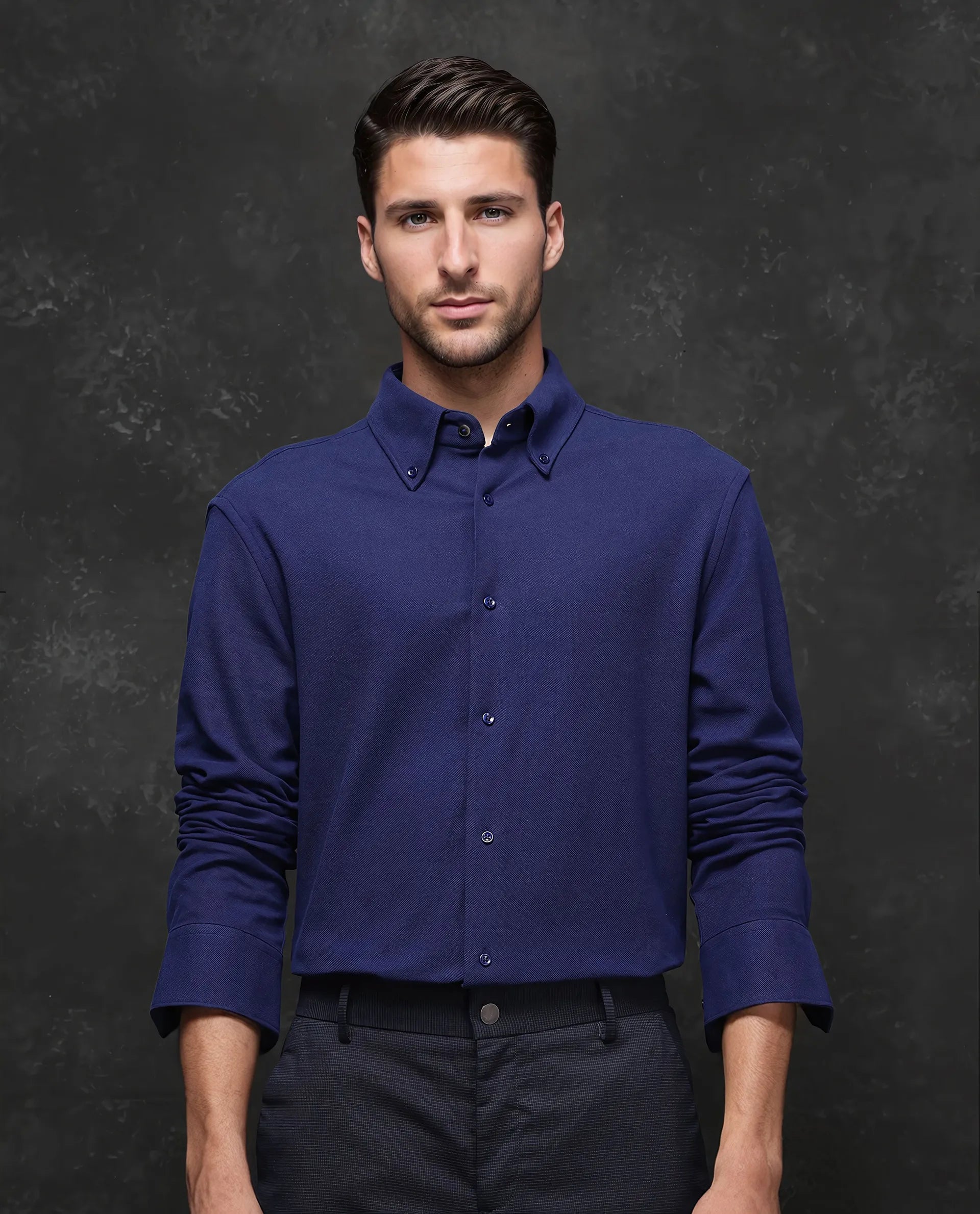 turtlenecks for menRare Rabbit Men Vane Light Blue Cotton Fabric Full Sleeves Regular Collar Regular Fit Plain Shirt