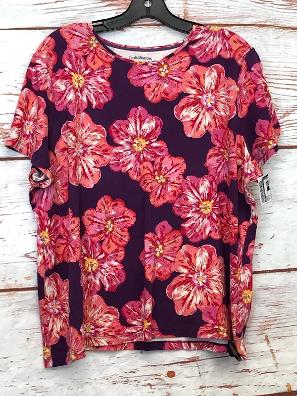 Geometric print women's topsTop Short Sleeve By Croft And Barrow  Size: 2x