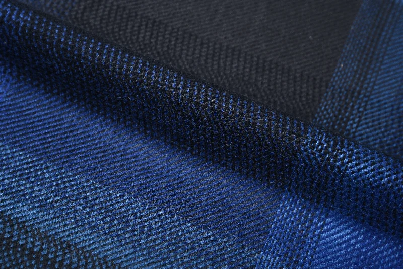 tops made from synthetic materials for menBlack Blue Bold Checks
