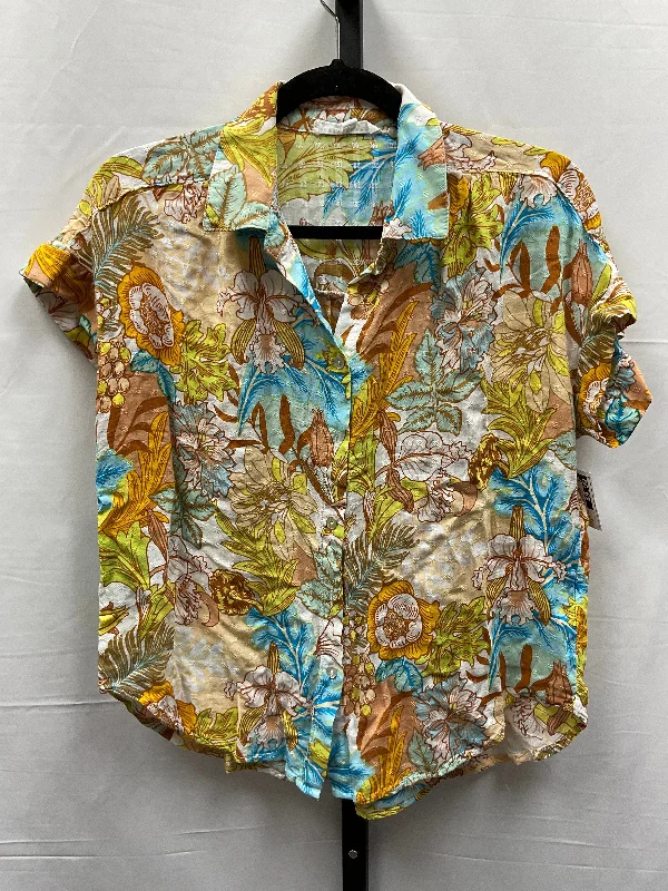 Machine-washable women's topsMulti-colored Top Short Sleeve Jane And Delancey, Size M