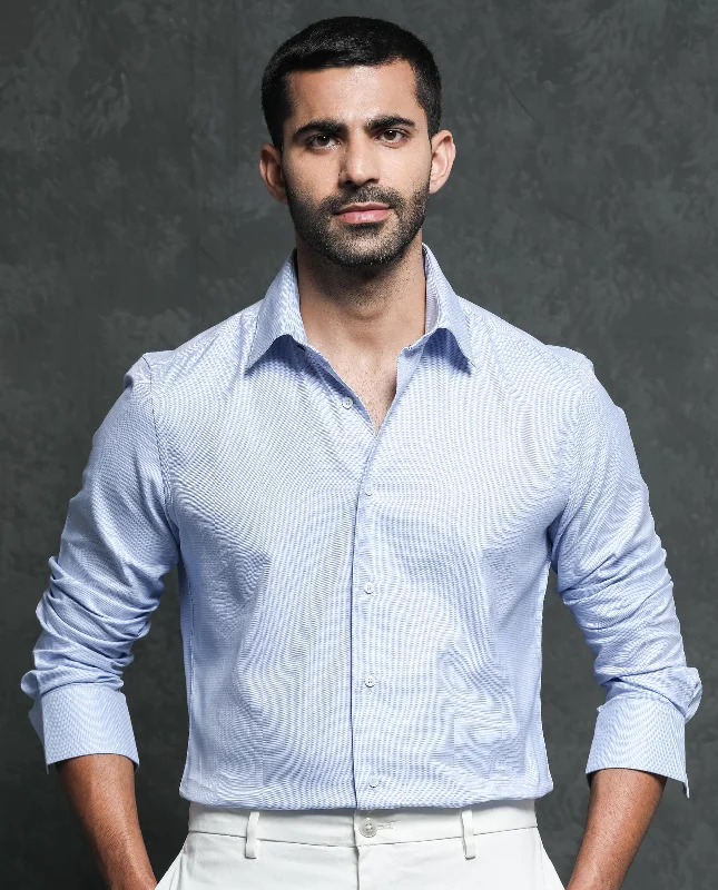 argyle sweaters for menRare Rabbit Men's Lanic Light Blue Cotton Fabric Full Sleeves Textured Shirt