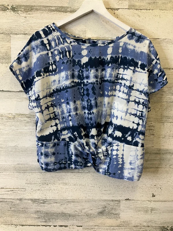 Pastel women's topsBlue Top Short Sleeve Clothes Mentor, Size L