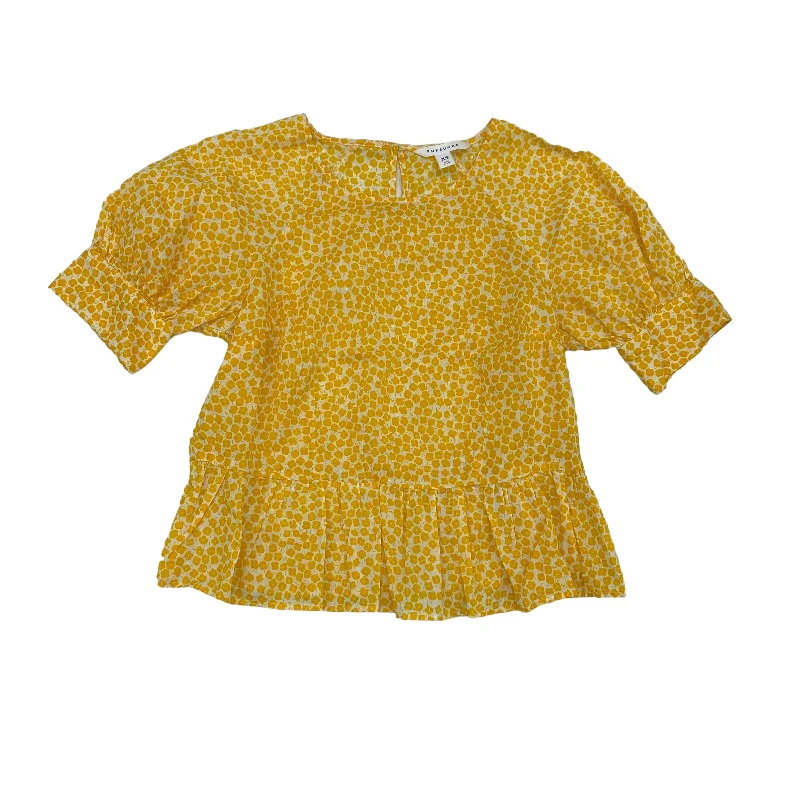 Fitted women's topsYELLOW    CLOTHES MENTOR TOP SS, Size XS