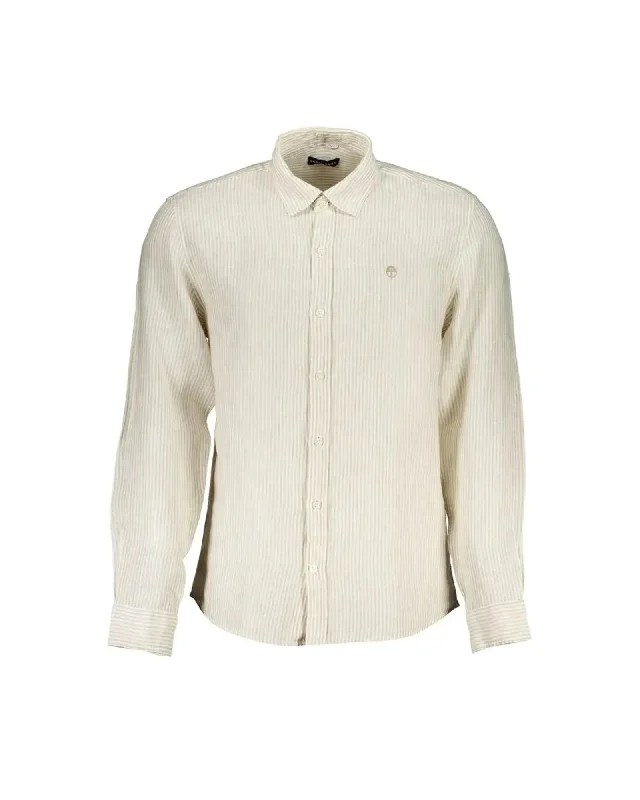 off-the-shoulder tops for menNorth Sails Men's Beige Linen Shirt - L