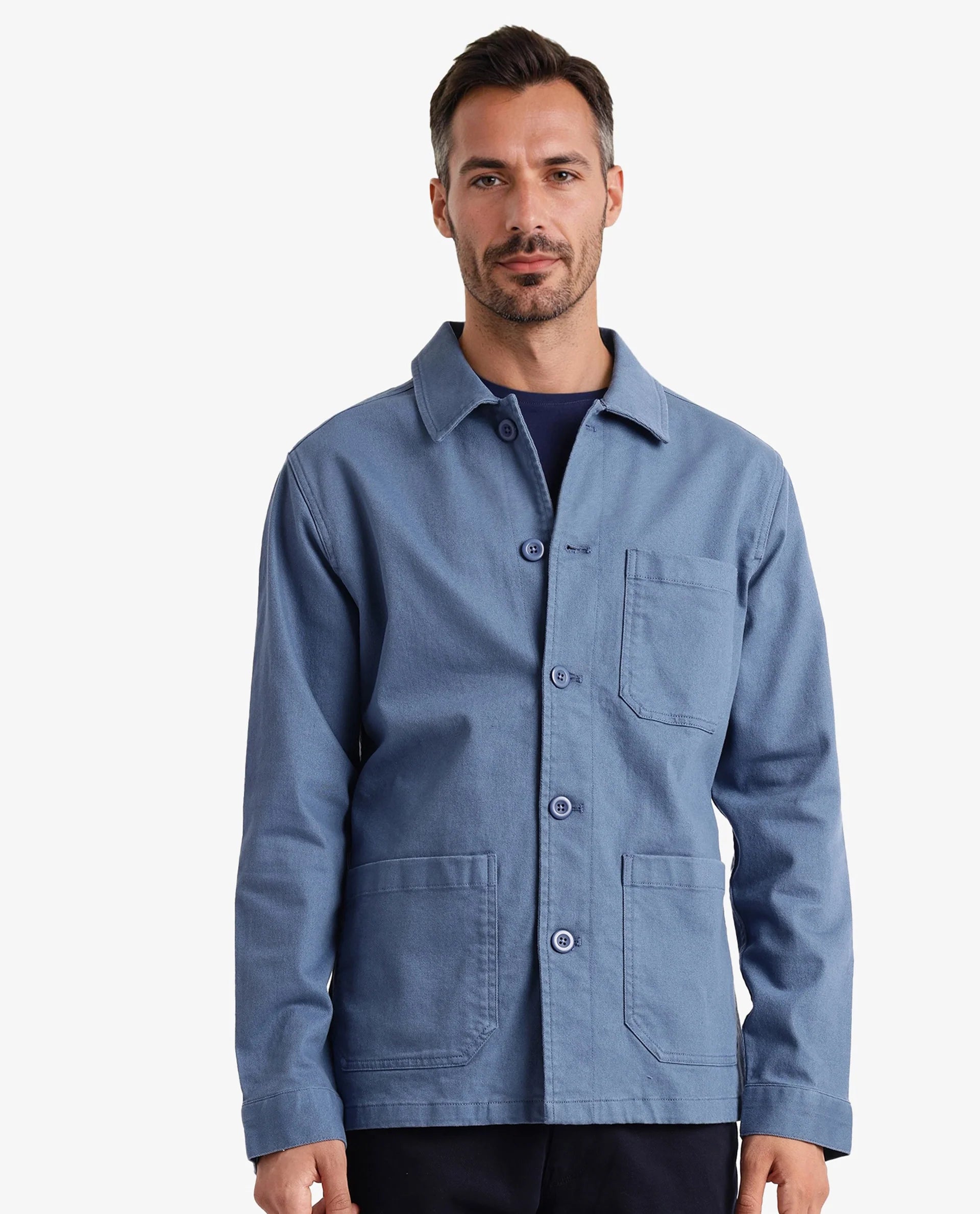 argyle sweaters for menRare Rabbit Men Slowear Blue Cotton Fabric Full Sleeve Spread Collar Button Closure Plain Shacket
