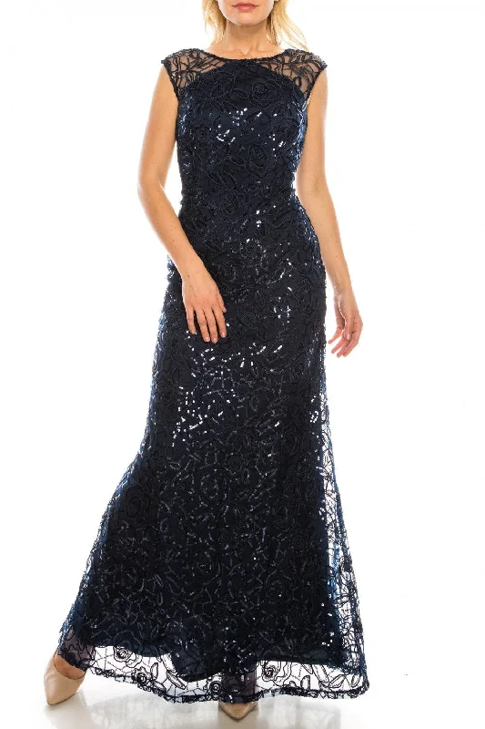 Velvet dresses for winterIgnite Evenings - Sequined Long Sheath Dress 7120239SC