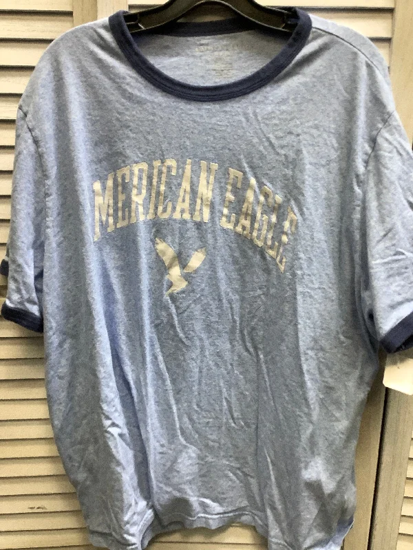 High-street women's topsBlue Top Short Sleeve Basic American Eagle, Size 2x