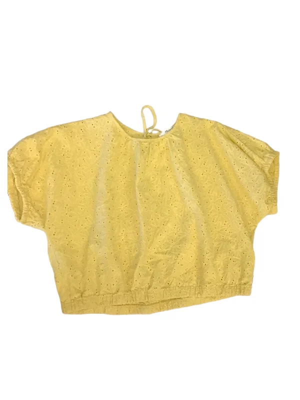Local artisan women's topsYellow Top Short Sleeve Madewell, Size L