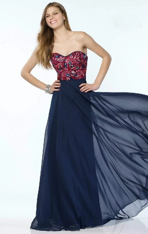 Maxi dresses for womenAlyce Paris - Strapless Sweetheart Beaded Embroidered Gown - 1 pc Navy Multi In Size 4 Available