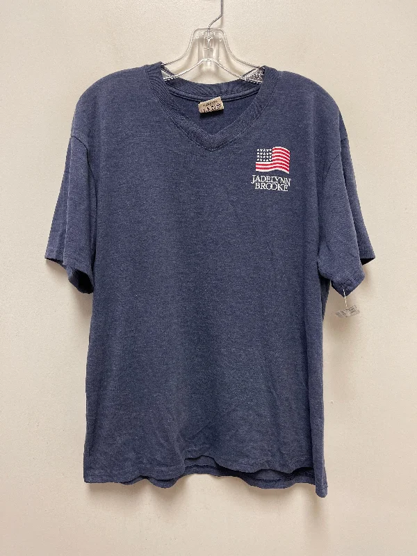 Evening women's topsBlue Top Short Sleeve Clothes Mentor, Size L