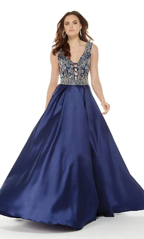Linen dresses for summerAlyce Paris - Beaded Open Back Mikado A-Line Evening Dress 5043SC