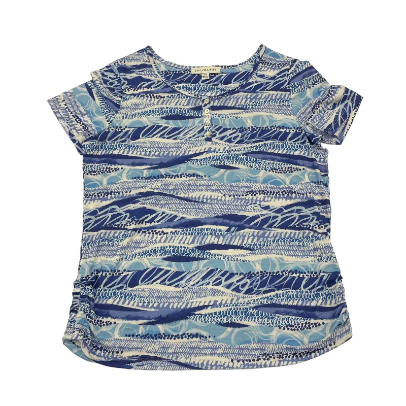 Breathable women's topsBlue Top Short Sleeve Clothes Mentor, Size M
