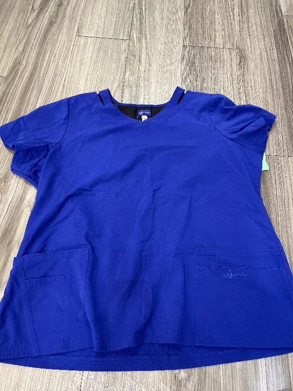 Autumn women's topsBlue Top Short Sleeve Clothes Mentor, Size 2x