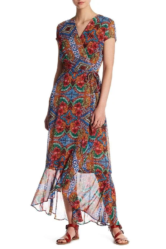 Elegant women's dressesTaylor - V Neck Printed Wrap Dress 9045MJSC