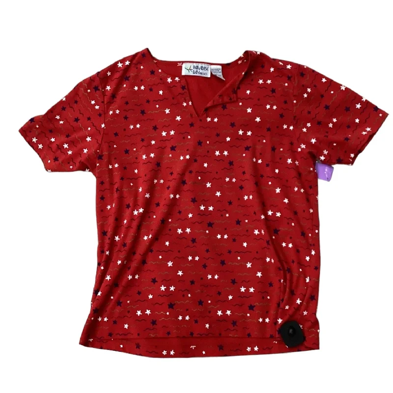 Burgundy women's topsRed Top Short Sleeve Clothes Mentor, Size L