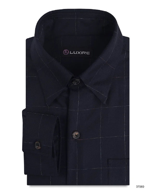 pullovers for menDugdale Navy Windowpane Twill shirt