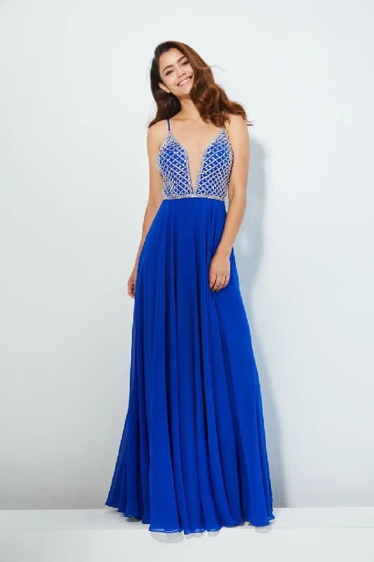 Plus-size dresses for womenAngela & Alison - Adorned Plunging Neck Thin Strap Dress 81053SC