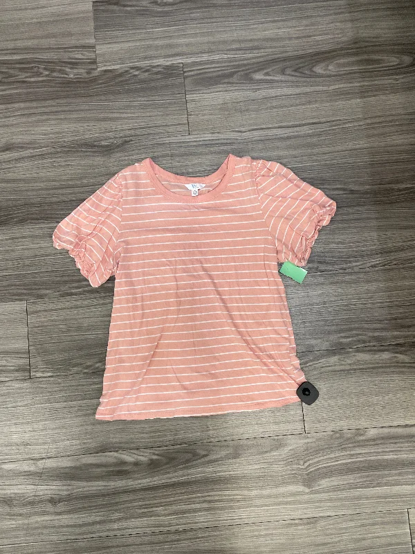 Breathable women's topsPink Top Short Sleeve Time And Tru, Size M