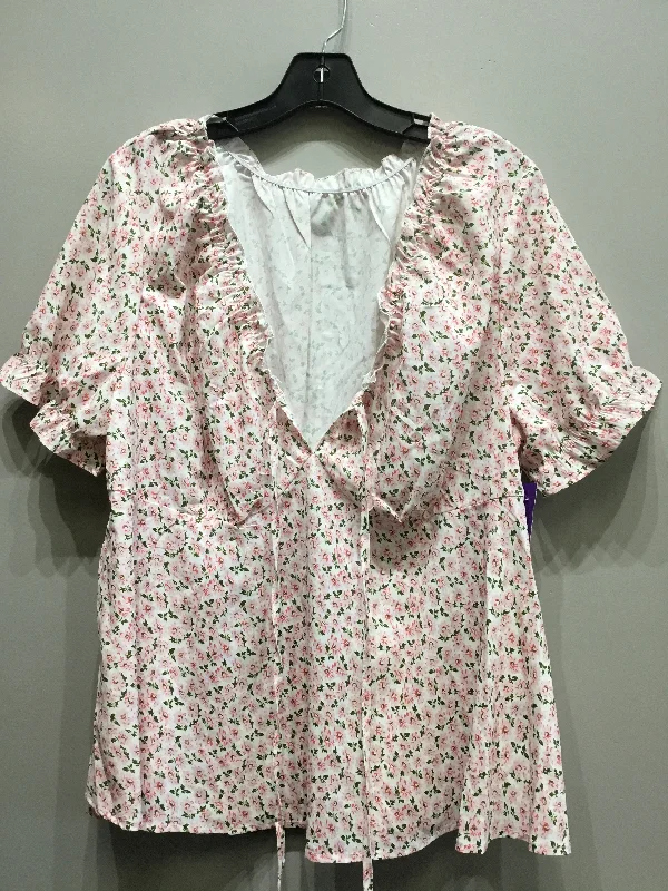 Camo print women's topsTop Short Sleeve By Shein  Size: 2x