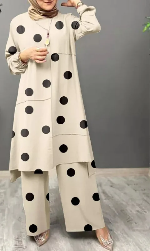 White with polka dot