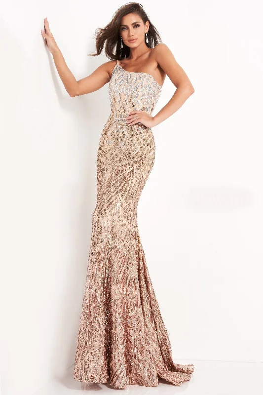 Glamour dresses for red carpet appearancesJovani 06469 Long Fitted Sequin One Shoulder Mermaid Prom Dress