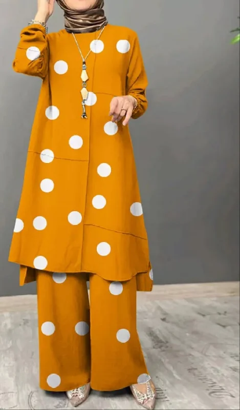 Yellow with polka dot