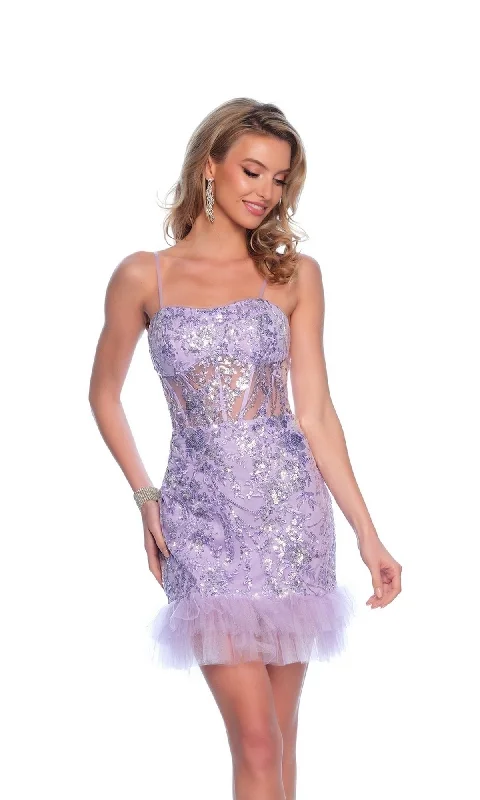 Short and sweet dresses for womenDave & Johnny Lilac Purple Homecoming Dress 11958