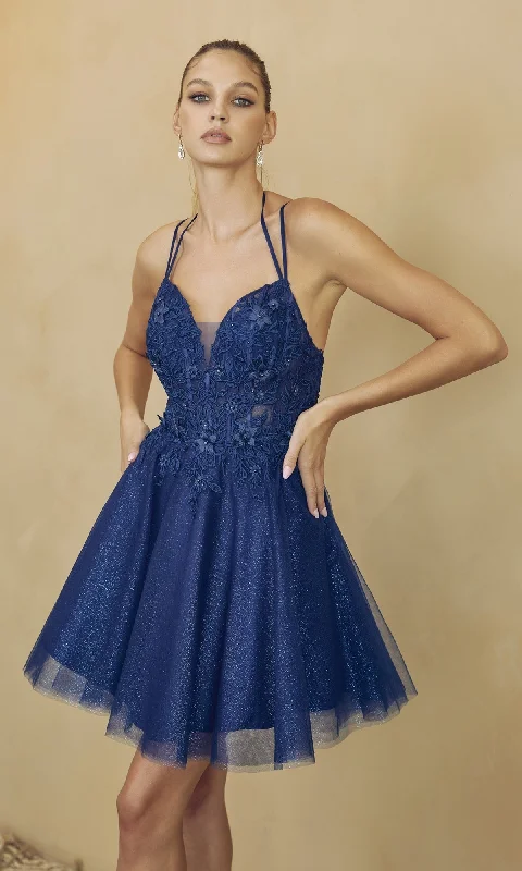 Striped dresses for womenGlitter-Tulle Short A-Line Homecoming Dress 864