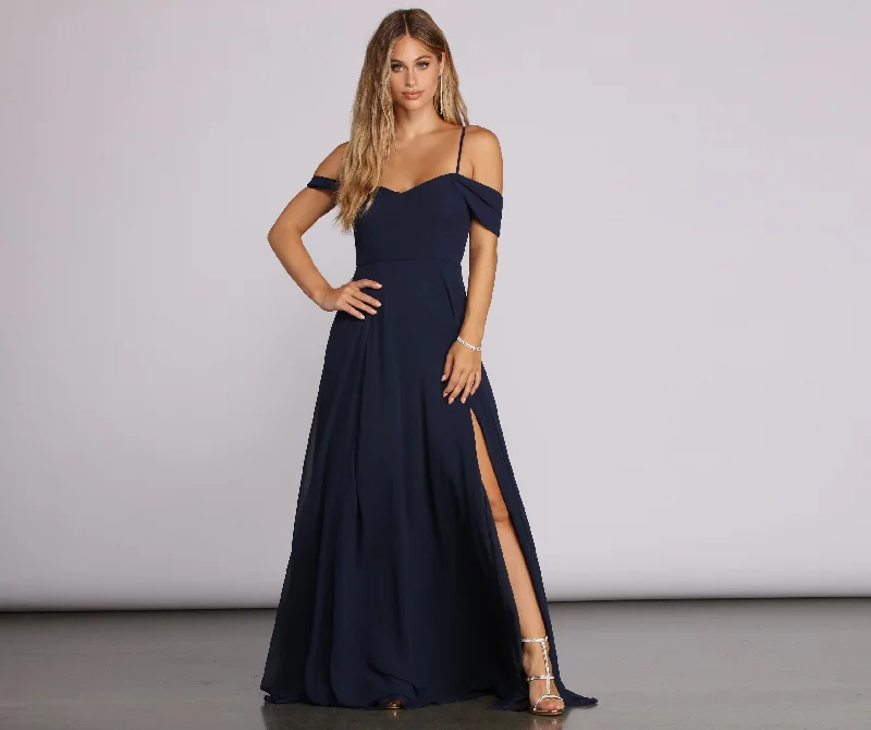 Flutter sleeve dresses for womenArianne Lattice Stylish Back Chiffon Gown