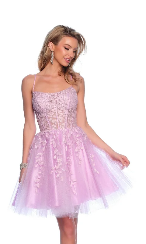 Dancewear dresses for performancesPurple Homecoming Dress: Dave & Johnny 11750