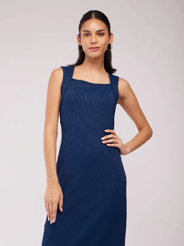 Vintage-inspired dresses for retro fashion loversRib Knit Bodycon Dress - Teal