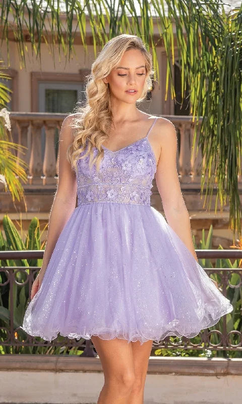 Festival dresses for music and arts eventsGlitter-Tulle Short A-Line Homecoming Dress 3336