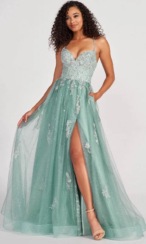 Sweetheart neckline dresses for womenColette For Mon Cheri CL2062 - Glitter Tulle Prom Dress