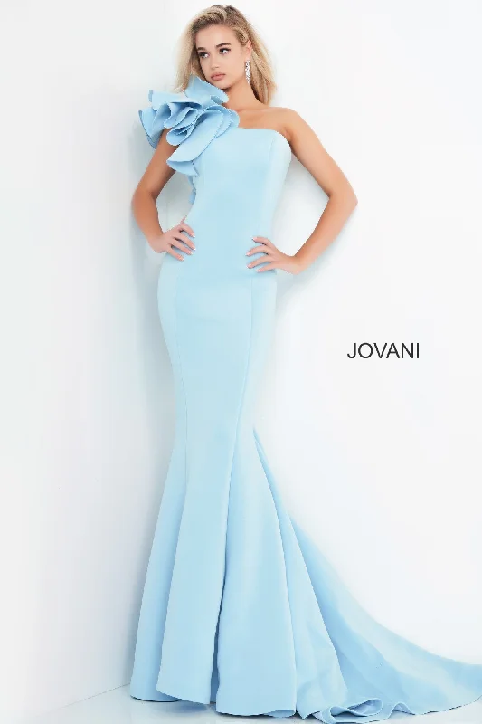 Short-sleeved dresses for womenJovani 63994 Fitted Mermaid One Shoulder Evening Gown Prom Dress Formal