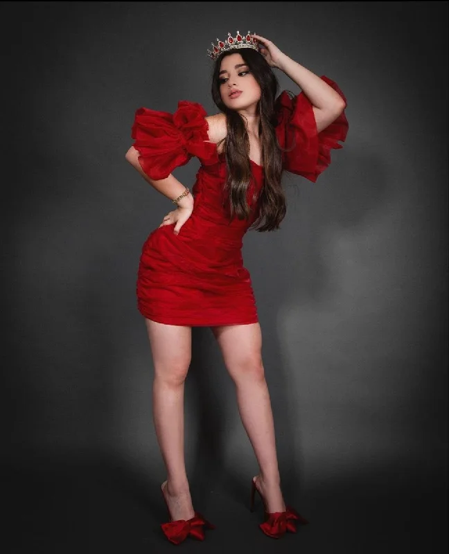 Little red dresses (LRDs) for womenSexy Red Tight Homecoming Dress,22th Birthday Outfit Dress  Y4177
