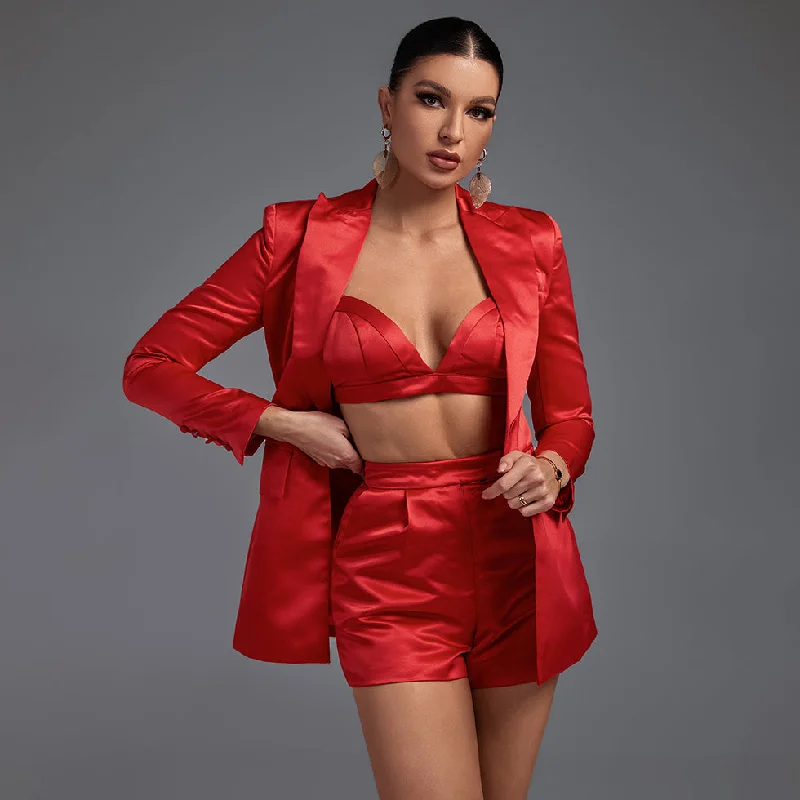women's suit sets for winterAmaya Satin 3 Piece Set HB6916