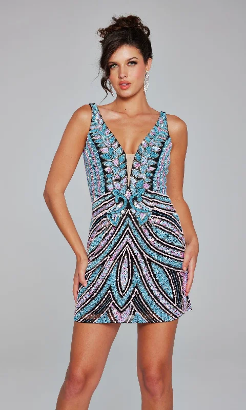 Motherhood dresses for pregnant womenJovani Short Beaded V-Neck Homecoming Dress 25925