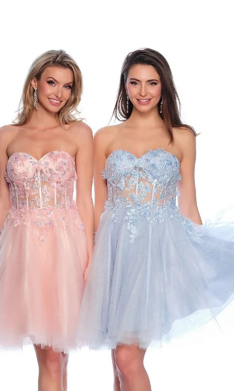 Mini dresses for womenDave & Johnny Sheer Glitter Homecoming Dress 11973
