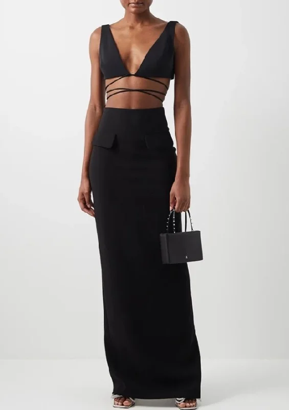 women's suit sets for tall sizesBLACK WRAP SET