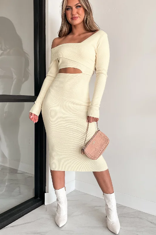 Lace dresses for womenFabulous Approach Asymmetric Cut-Out Bodycon Dress (Cream)