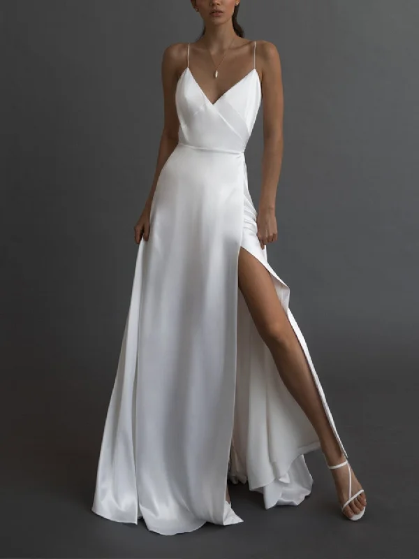 Spring dresses for blossoming stylesKiara Satin Stylish High-Slit Mermaid Dress