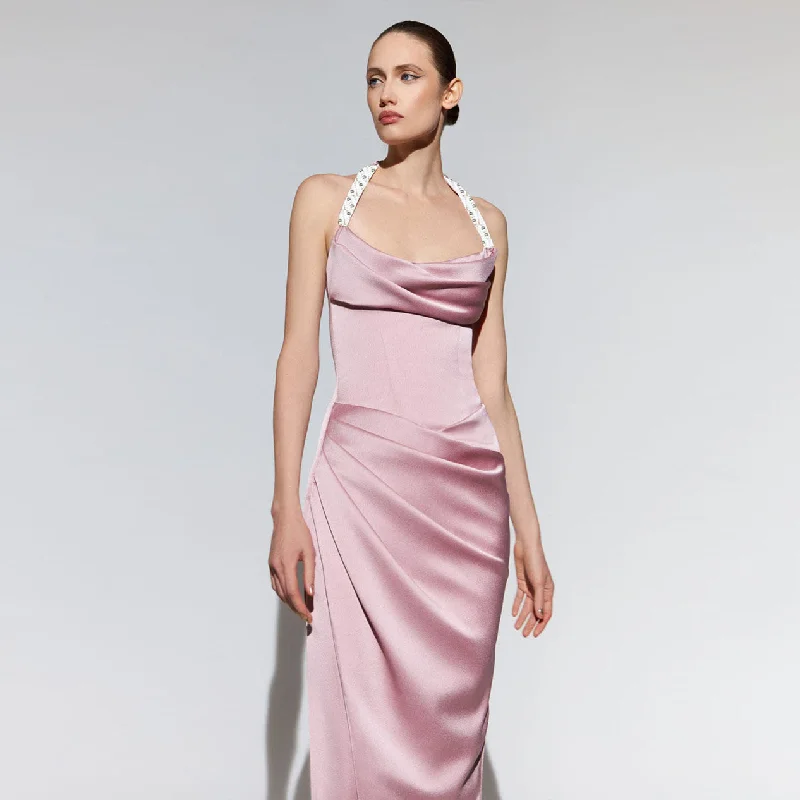 Festival dresses for music and arts eventsElla Cowl Stylish Neck Satin Dress