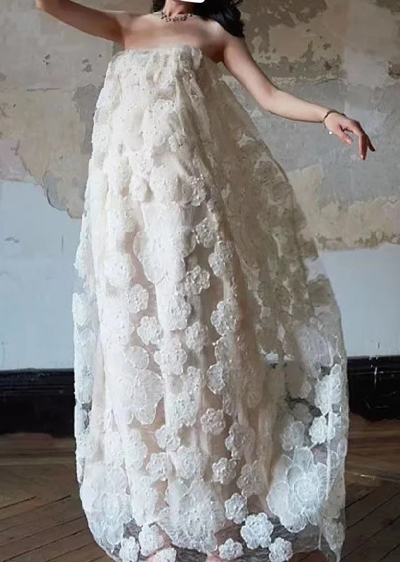 Glamour dresses for red carpet appearancesOriginal Design White Off The Shoulder Flower Tulle Sexy Long Dress
